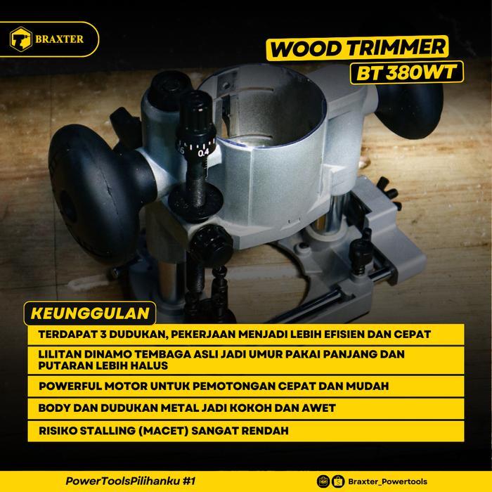 Bt 380 Wt Wood Trimmer Braxter / Router Bisa Ganti 3 Dudukan