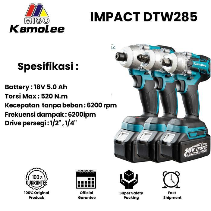 Kamolee - Dtw285/Cordless Electric Impact Wrench Kompatibel 520 N.M