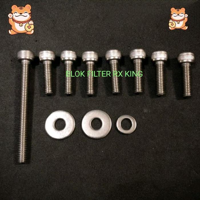 Baut L Box Filter RX KING Stainless 1 Set Baut Box Filter RXKING STAINLESS 1 SET Blok Filter RX King