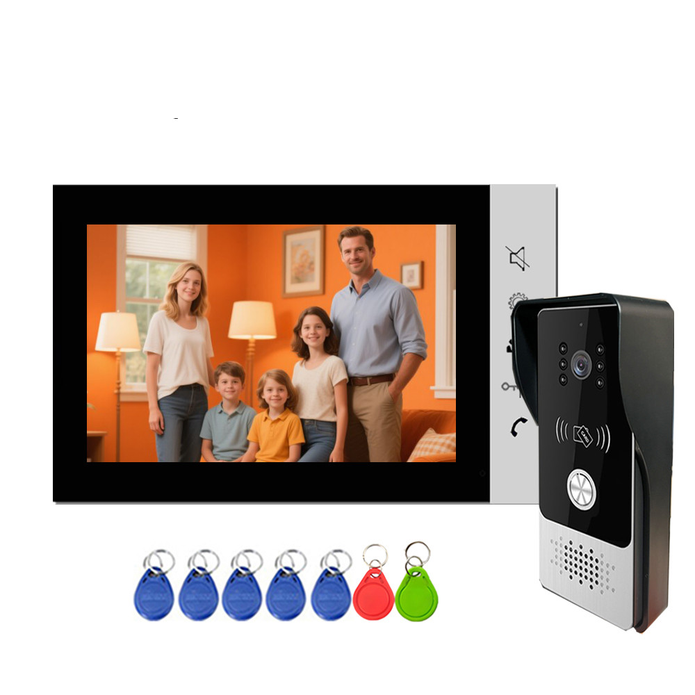 7 Inch RFID Video Door Intercom Door Phone Doorbell Camera Video Access Door Control Day Night
