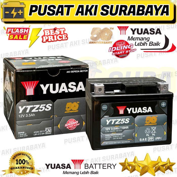 BERGARANSI ORIGINAL AKI BERKUALITAS YUASA YTZ5S MOTOR VIXION VERZA VARIO 110 SUPRA 125 KHARISMA