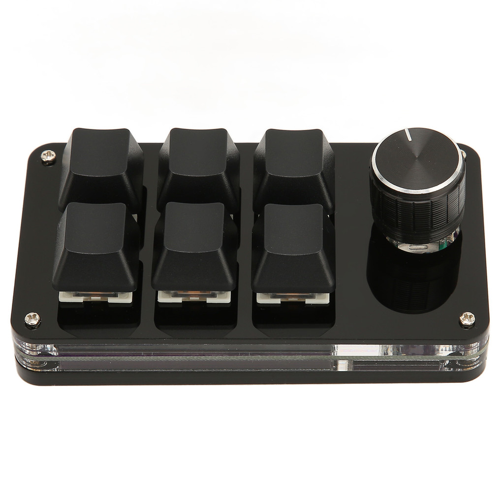 TERBARU 6 Keys Mini Mechanical Keyboard with Knob USB HID DIY Programmable Keyboard Plug and Play Po