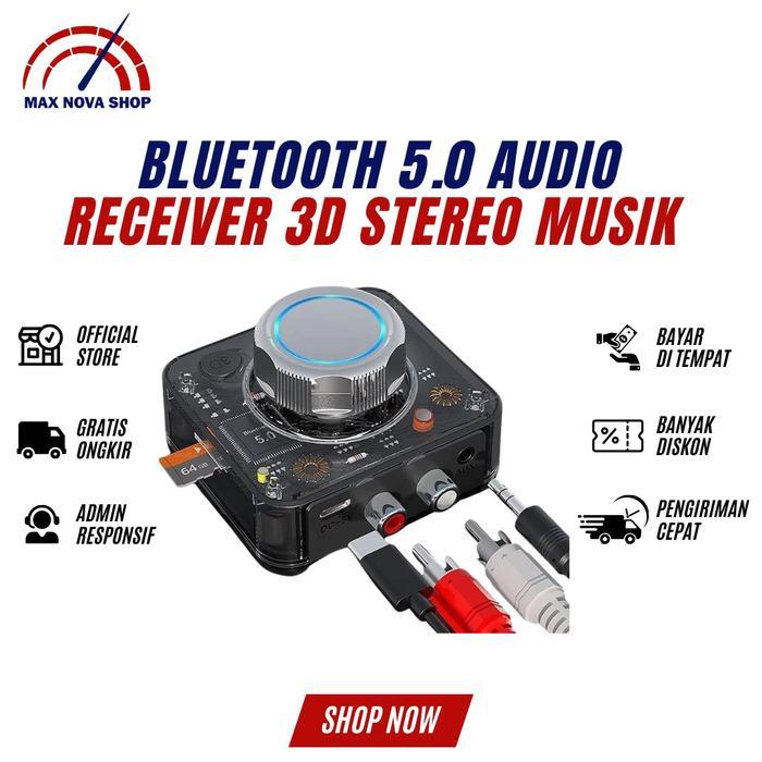 Bluetooth 5.0 Audio Receiver 3D Stereo Musik 3.5Mm Aux Interface Kit Amplifier Mobil Speaker