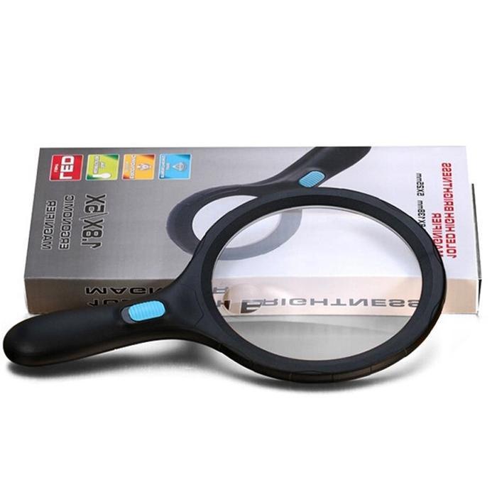 Kaca Pembesar LED AB65 / Lampu Lup Lensa Magnifier Handheld / Membaca