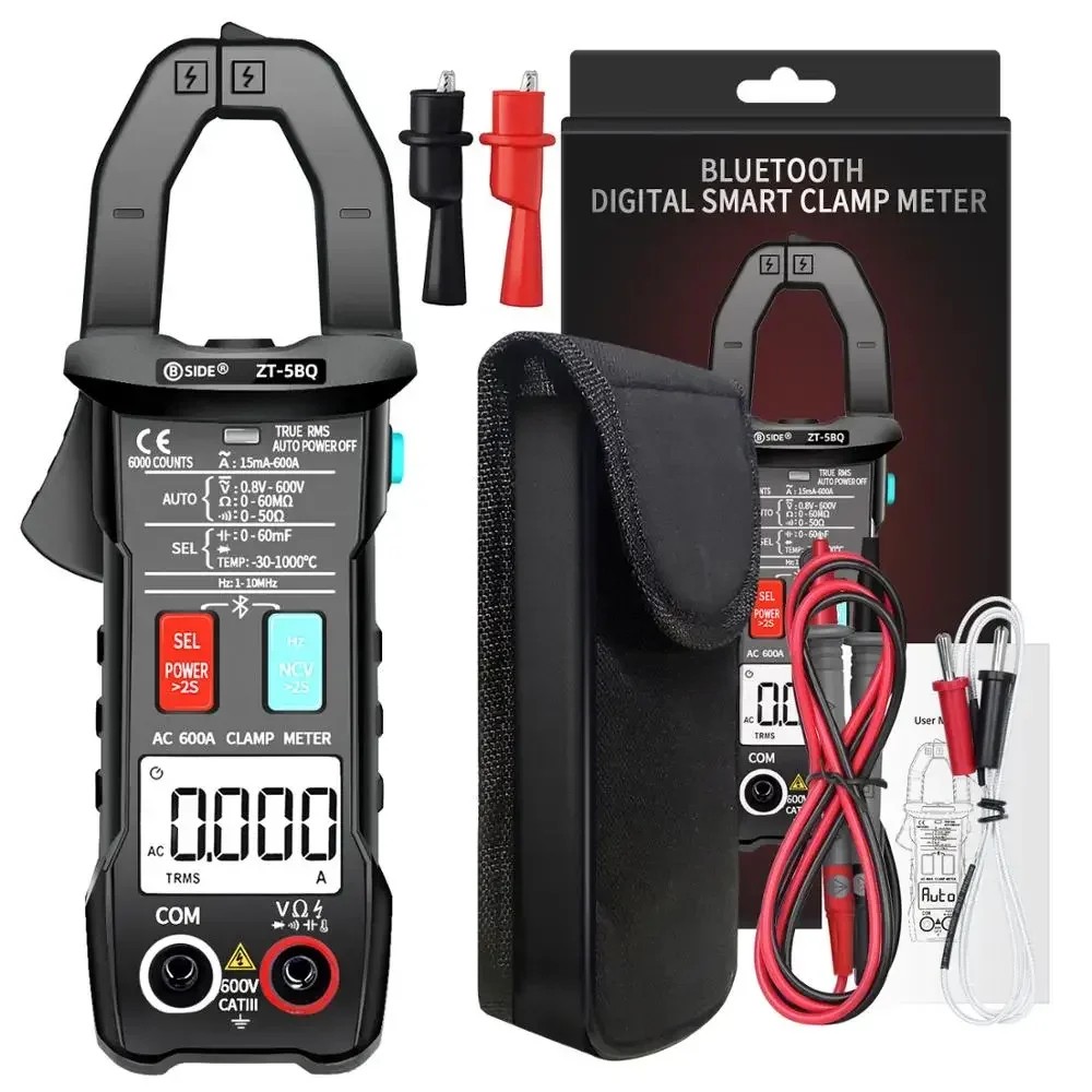 NEW BSIDE ZT-5BQ Wireless Clamp Meter Digital Technology Smart Multimeter True RMS Voltmeter Ammeter