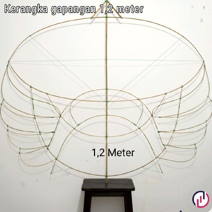 Rangka Layangan Ram Raman 1,2 Meter / 120cm Arku Layangan Bambu Asli Kerangka Lengkap Tidak Termasuk