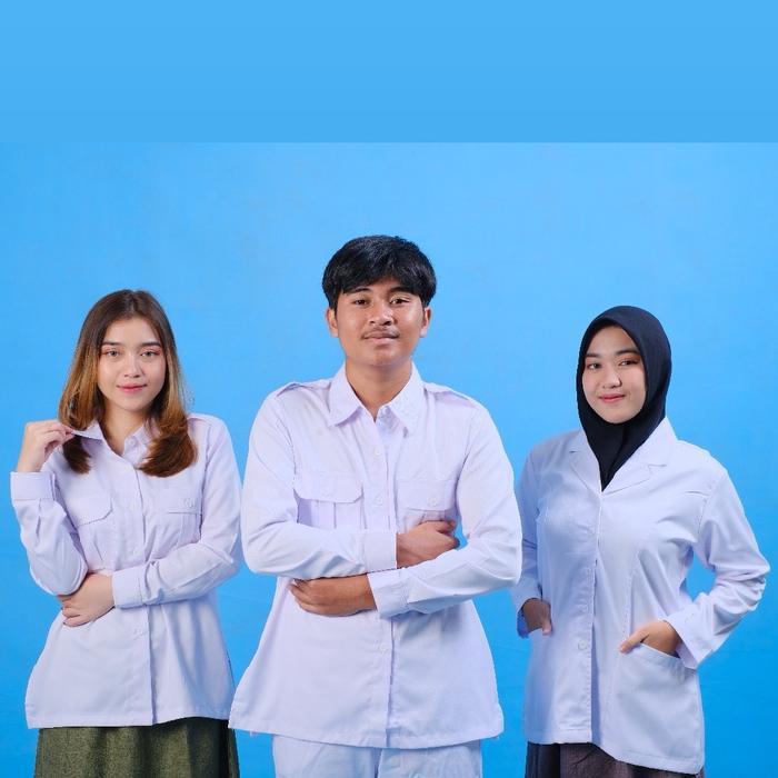 TERLARIS Kemeja PDH PDL Putih Nagata Drill Baju Dinas PNS Lengan Panjang READY STOCK
