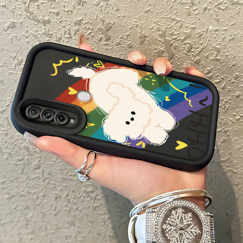 Casing Hp Untuk OPPO A31 2020 A8 Case Casing pola Rainbow Kucing dan Anjing Kesing HP Cesing mata la