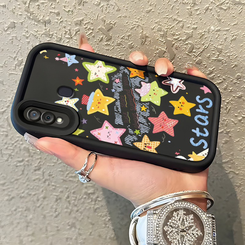 Casing Hp Samsung Galaxy A30 A20 M10s Case Bintang kecil berwarna-warni Kasing silikon Cesing Softca