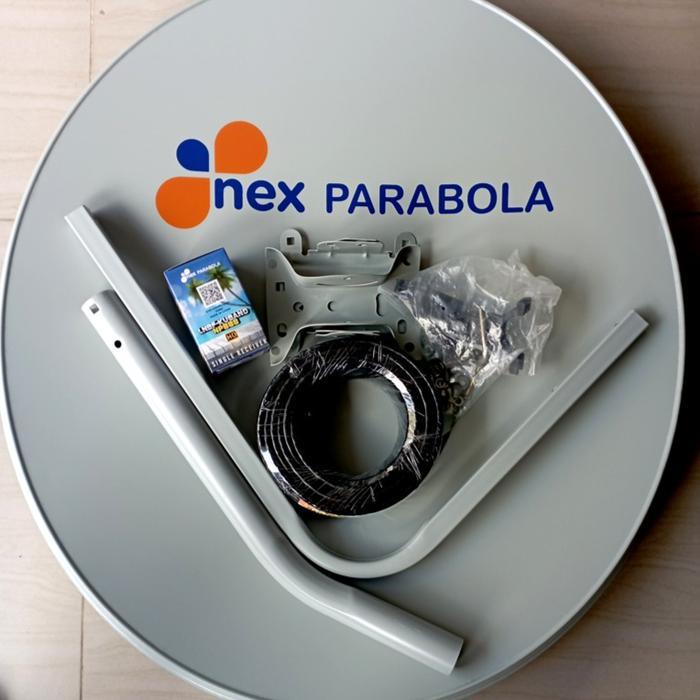 Dish offset Diameter 60cm merk NexParabola lengkap LNB & Kabel 15mtr