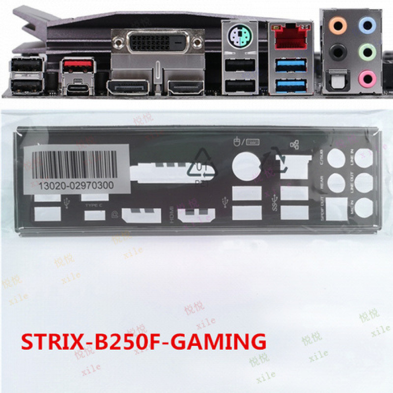 LL For Asus STRIX-B250F-GAMING Shield I/O IO Rear Baffle Backplate Motherboard