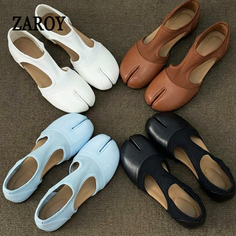 ZAROY Women Brand Mary Janes Shoes Summer Split Toe Tabi Walking Sneakers Casual Loafers Designer