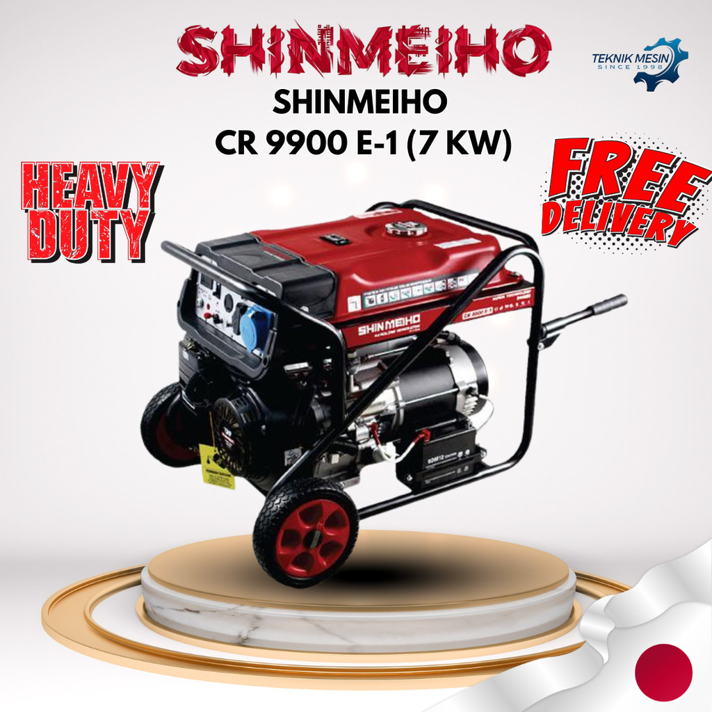 SHINMEIHO CR 9900 E-1 (7 KW) / GENSET BENSIN 7000 WATT / GASOLINE GENERATOR CR 9900 E-1