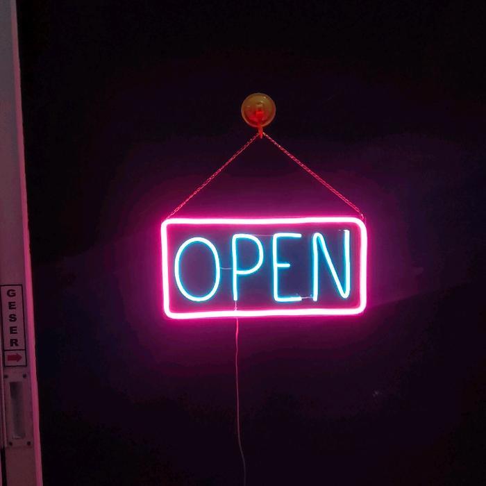Custom Neon Flex Logo OPEN Lampu Neon Sign