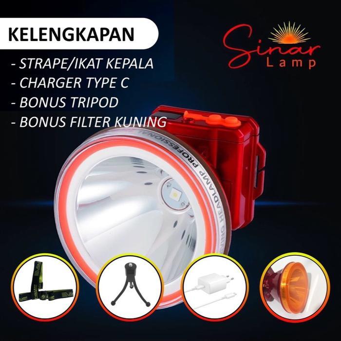 Senter Kepala / Headlamp Jinlong jl-1101 waterproof / Tahan air 350 watt super terang Baterai