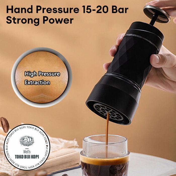 Hand Press Mini Espresso Coffee Maker 3 In 1 20 Bar 120Ml Hs-8439