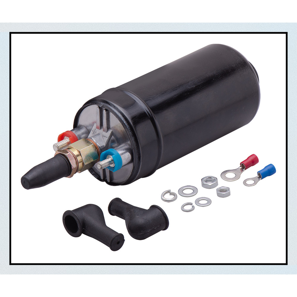 UNIVERSAL 2L ALUMINIUM OIL CATCH TANK/FUEL CELL/FUEL SURGE TANK/FUEL CAN WITH 044 FUEL PUMP BLACK