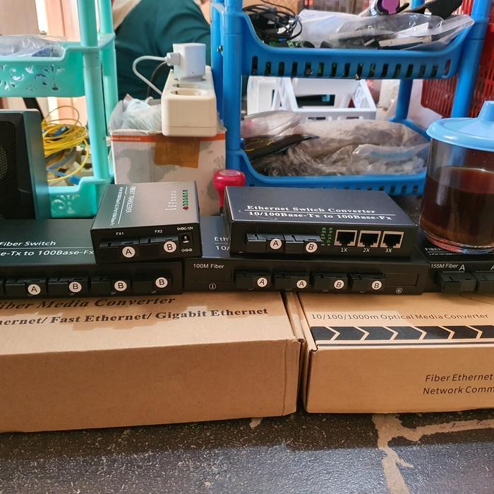 Terlaris Media Converter 1 2 3 4 6 Port Fo Ethernet Fiber Switch Htb