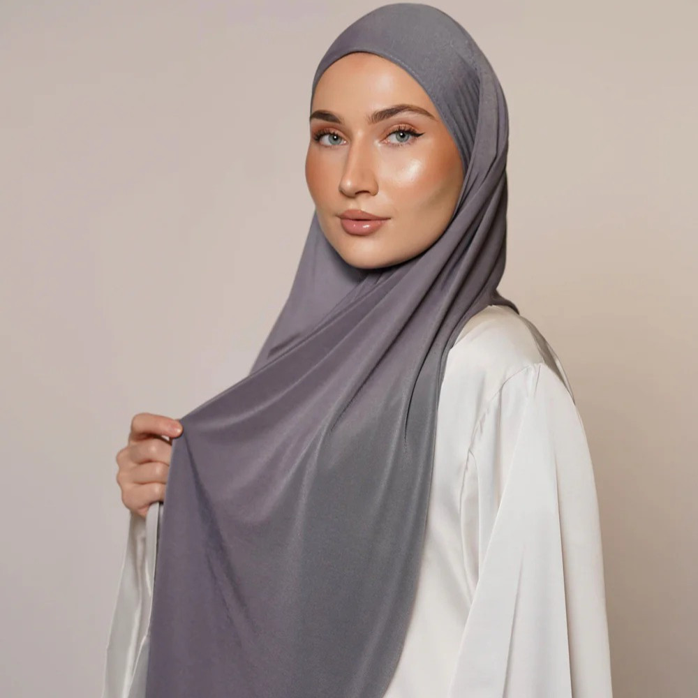 New Premium Jersey Line Hijabs for Women Hijab Scarf Bicolor Medina Silk Hijab Muslim Fashion Head