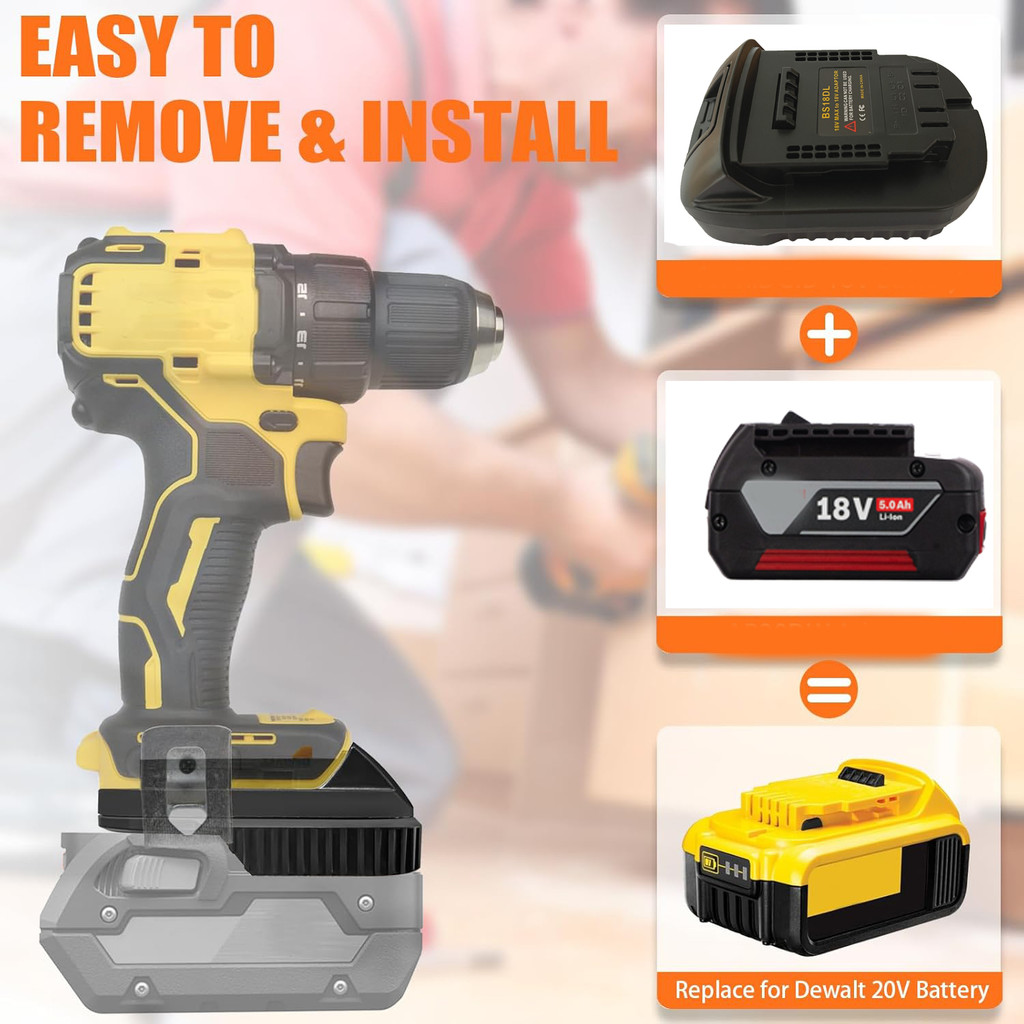 Battery Adapter Converter for Bosch 18V Lithium Battery to for Dewalt 18V 20V Lithium Battery Power