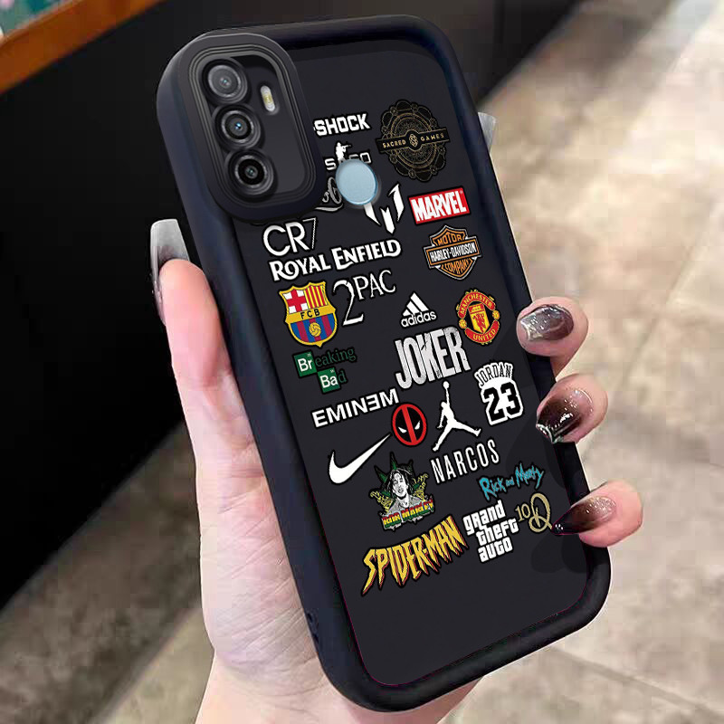 Casing Hp untuk OPPO A53 A53s A32 A33 2020 A11s Case Desain merek trendi bola basket Kasing silikon 