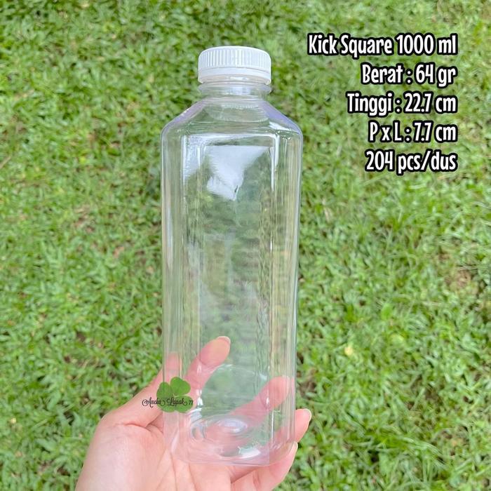 "New" Botol kick 1000 ml kotak tebal botol plastik 1 liter 1000 ml