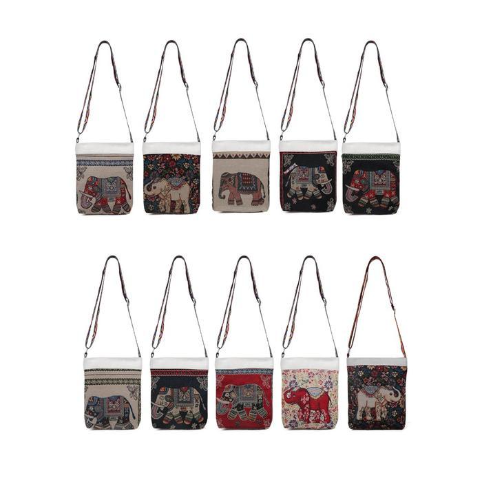 Eiger - Tas Selempang Canvas / Crossbody Wanita Motif Gajah / Sling Bag Kanvas / Tfw 106