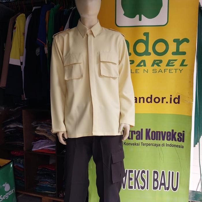 Baju Seragam Satpam - Security Crem Pdl Satu Bahan Gaia Neo Premium