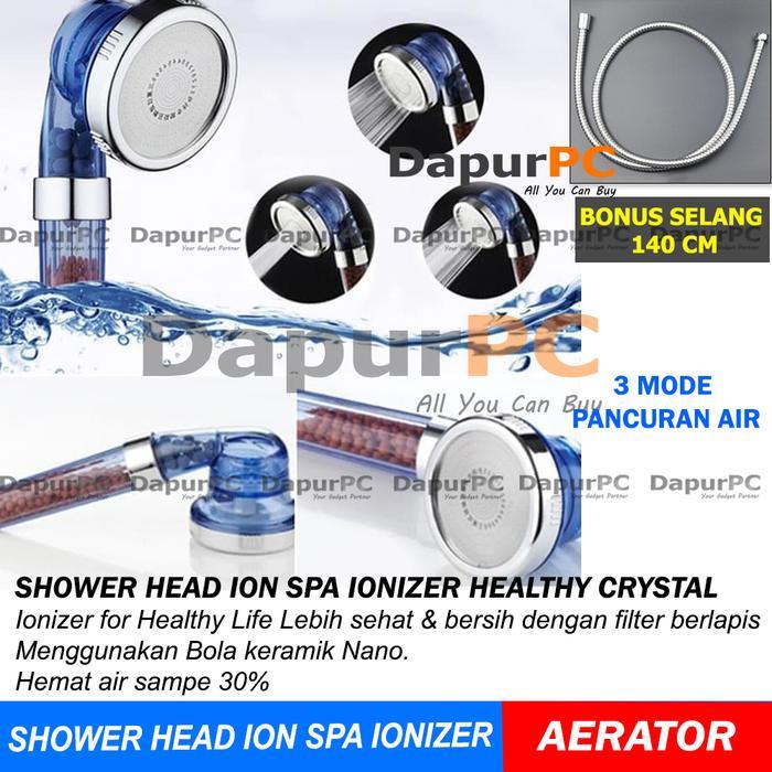 Toto - Ator Shower Head Spa Ionizer Healthy Crystal 3 Mode Selang 140 Cm