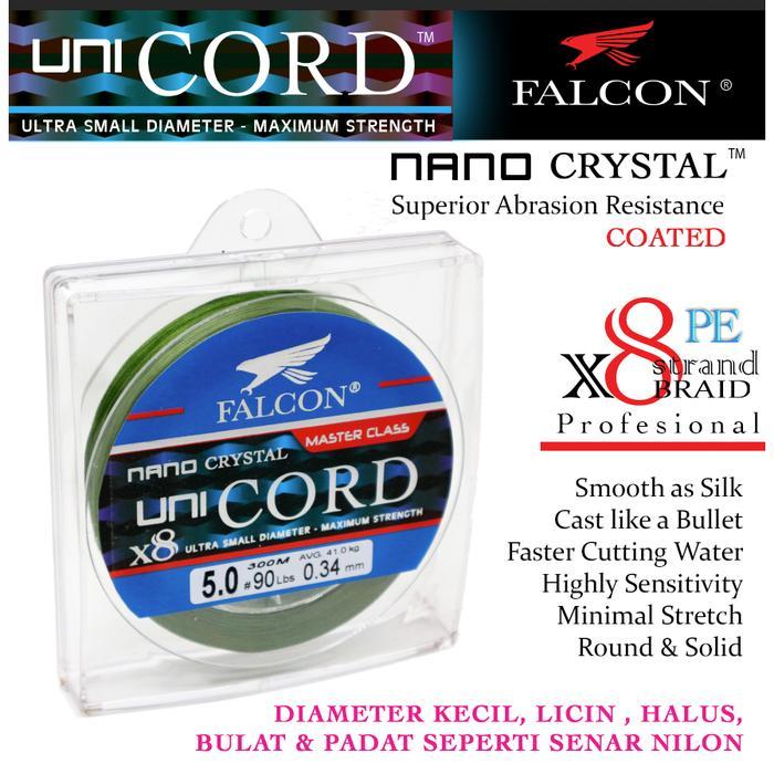 Ready Falcon Senar Pancing Pe X8 Falcon Uni Cord Nano Crystal Coated 150M