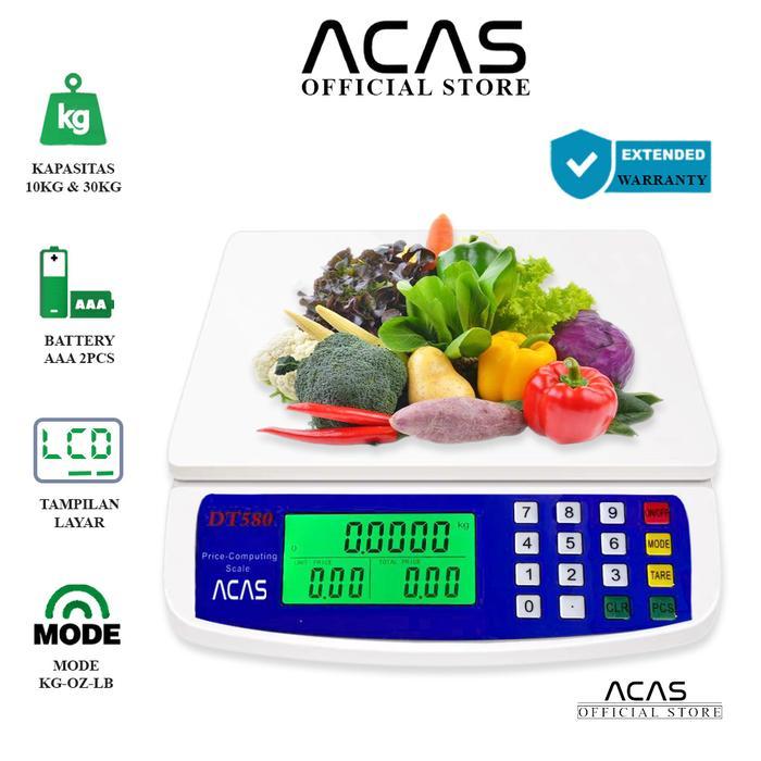 Acas Dt580 10Kg 30Kg Timbangan Duduk Digital Meja Laundry Sayur Buah Telur Sembako Paket Ekspedisi