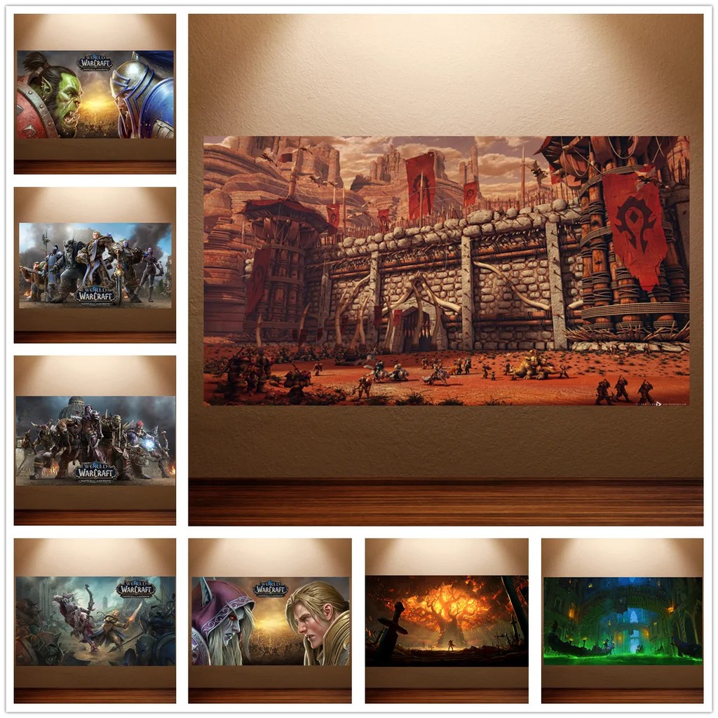 WOW Poster World of Warcraft Poster Retro Classic Game Poster Canvas Wall Painting Game Room Wall De