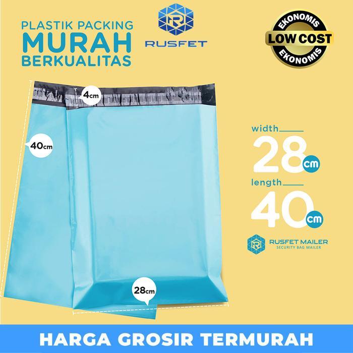Terbaru Plastik Polymailer Pack Low Cost Blue Amplop Polimailer Rusfet 28X40Cm