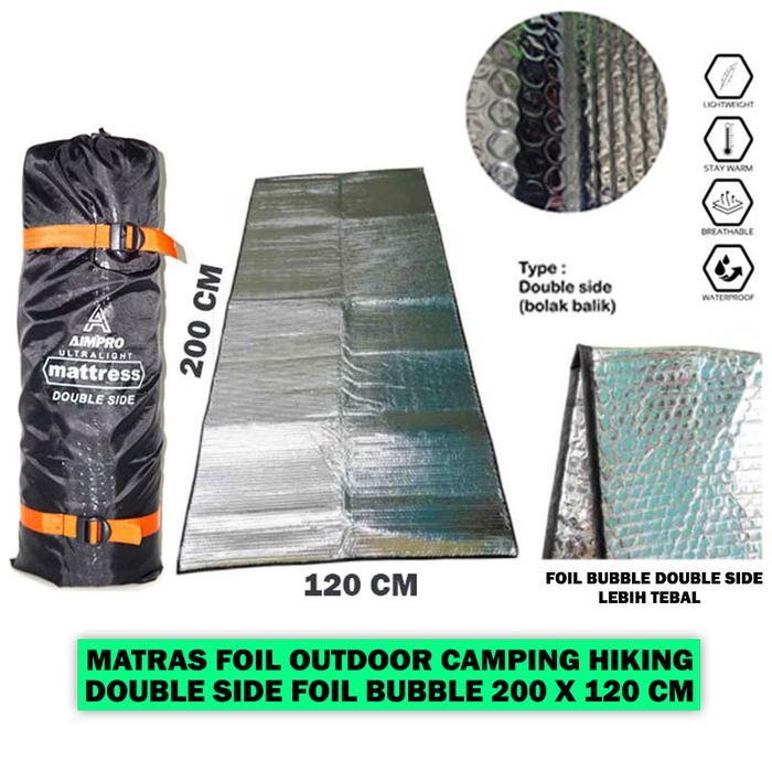 Eiger Aoki Adventure Matras Camping 200x120 Alumunium Foil Lipat Tebal Angin Empuk
