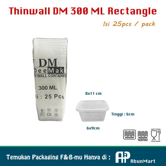 Thinwall 300 Ml Rectangle (Dm) Isi 25Pcs Pasti Promo