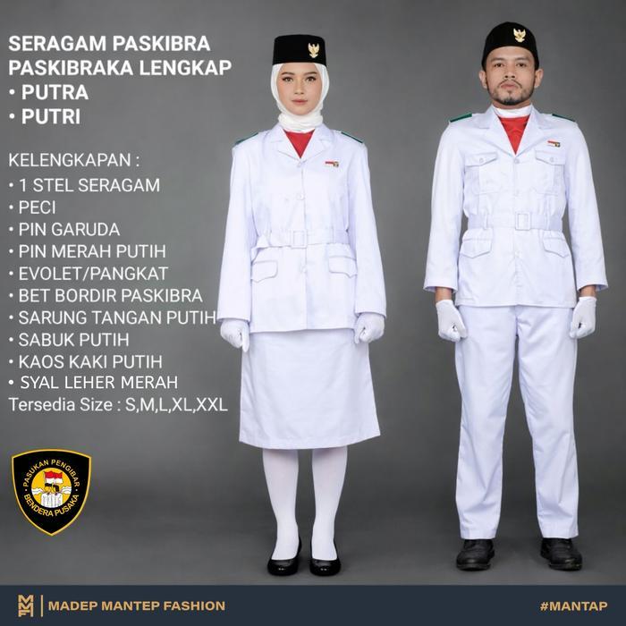 ORIGINAL Seragam PASKIBRA PASKIBRAKA Putra Putri Set Lengkap Seragam PDU Paskibra Paskibraka Wanita