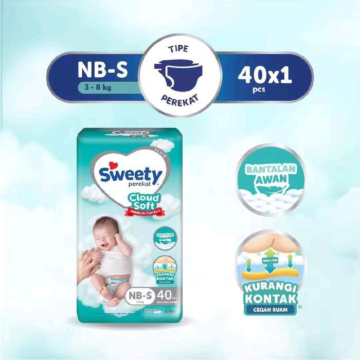 Ready Sweety Silver Nb-S40 - Sweety Silver Comfort Popok Perekat Cloud Soft Nb S40