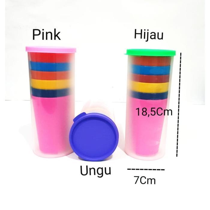 GELAS PLASTIK 1 SET ISI 6 PCS MUG PIKNIK CAMPING TRAVEL