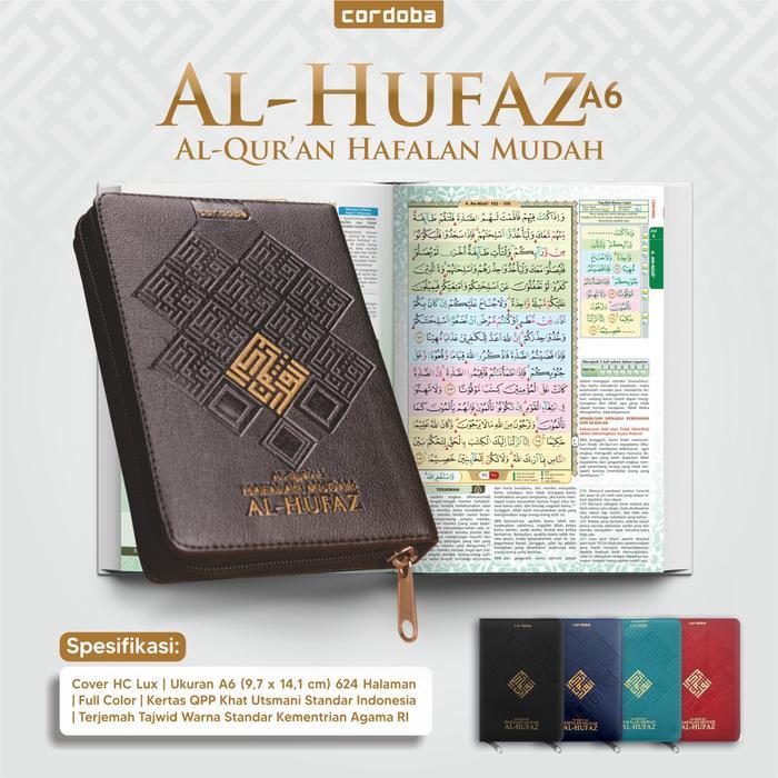 Al Quran Hafalan Mudah Al-Hufaz A6 Resleting Terjemah Tajwid Warna (Bisa Custom Nama Bonus 3 Buku)