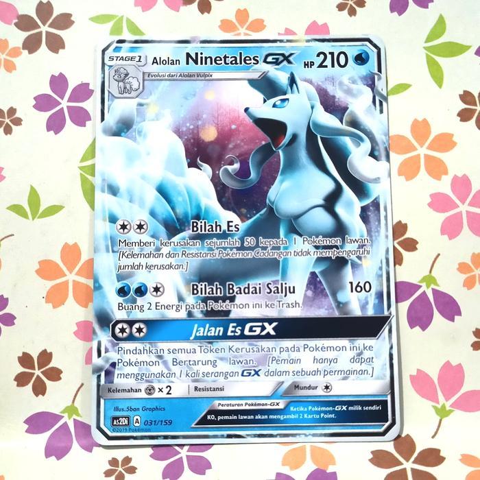 Sale Pokemon Tcg Indonesia Alolan Ninetales Gx Td As2Di 031/159