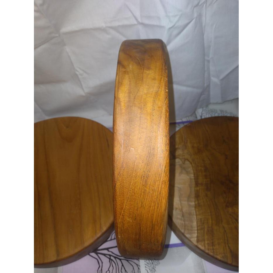 TALENAN KAYU JATI BULAT 30 CM TEBAL 5 CM