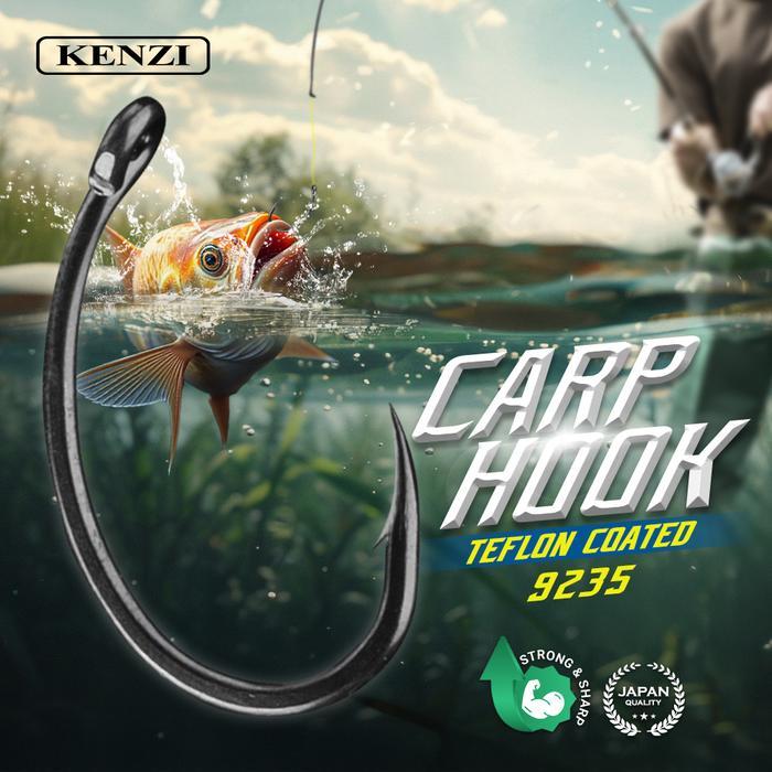 Umpan Pancing Mata Kail Kenzi Carp Hook 9235 Teflon Coated - Ukuran 2