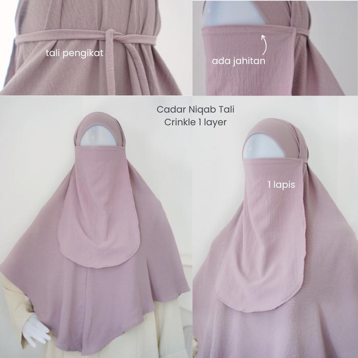 Cadar Tali Crinkle Airflow Premium Cantik 1 Layer Jilbab Panjang Terjamin