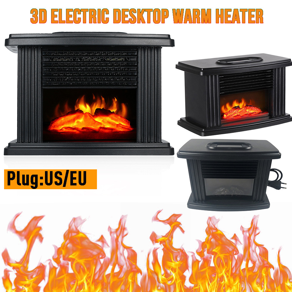 Electric Heating Furnace Indoor Smokeless Electric Fireplace Household Heating 3D Flame Mountain Fan