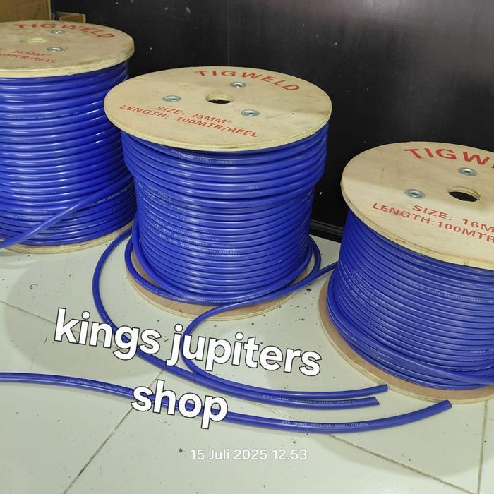 1 Meter Kabel Las 25Mm Merk Tigweld Ori Tembaga Las
