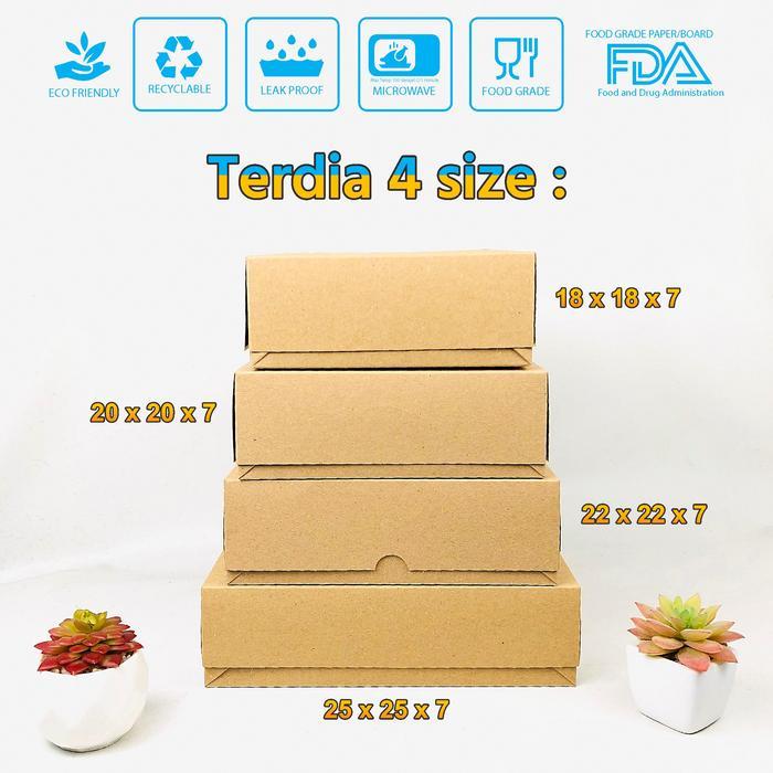 (Isi 20pcs) Dus Box Bolu 22x22x7 / Dus nasi Catering 22x22x7 / Dus Kue 25x25x7 / Dus Bolu 25x25 /