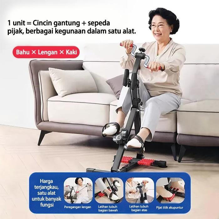 Sepeda Terapi Sepeda Statis-Alat Terapi Stroke Sepeda Statis Dual Exerciser Kaki Dan Tangan Olahraga