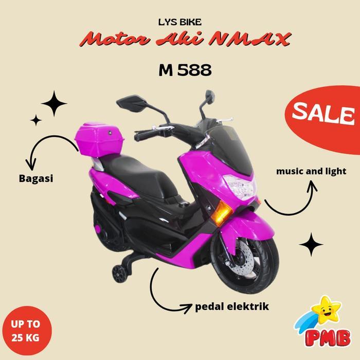 Mainan Motor Aki Anak NMAX 588 PMB/ Motor Motoran cas charger (PROMO)