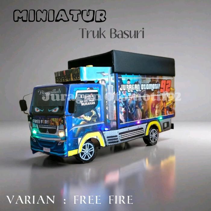 Hot Wheels - Miniatur Mainan Anak-Anak Truk Oleng Telolet Basuri Nada Terbaru Lampu Toy Kayu Roda