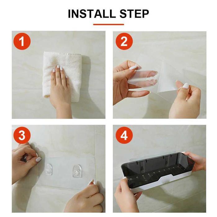 Rak Gantung Kamar Mandi Tempel Dinding Organizer Rak Sabun Kamar Mandi